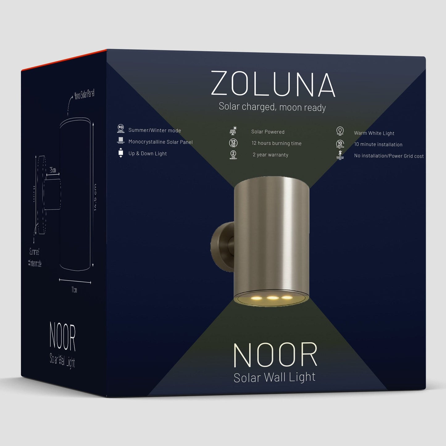 2x Solar wandlamp NOOR - ZOLUNAZOLUNA