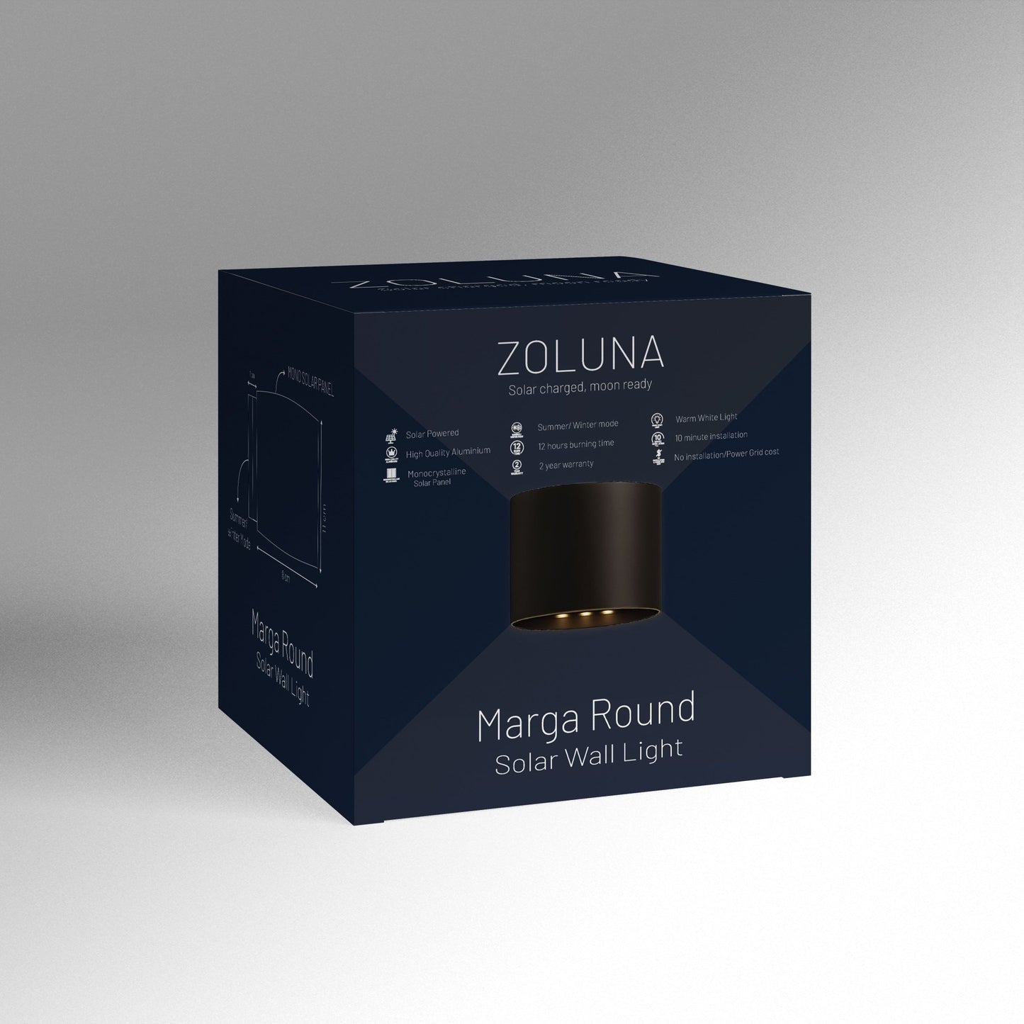 4x Solar Wall Light Marga Round - ZOLUNAZOLUNA
