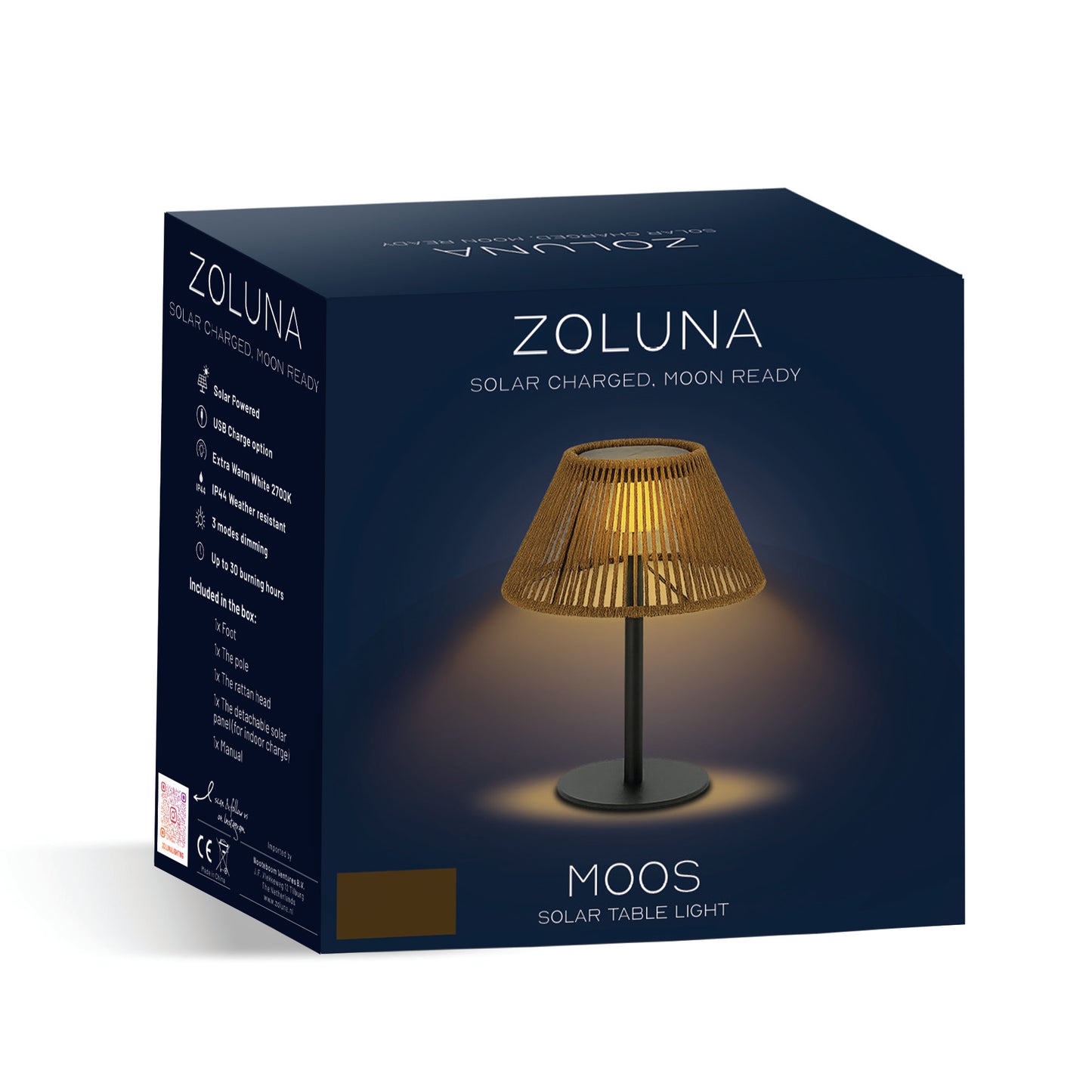 Solar tafellamp MOOS | USB Oplaadbaar - Dimbaar - Warm Wit