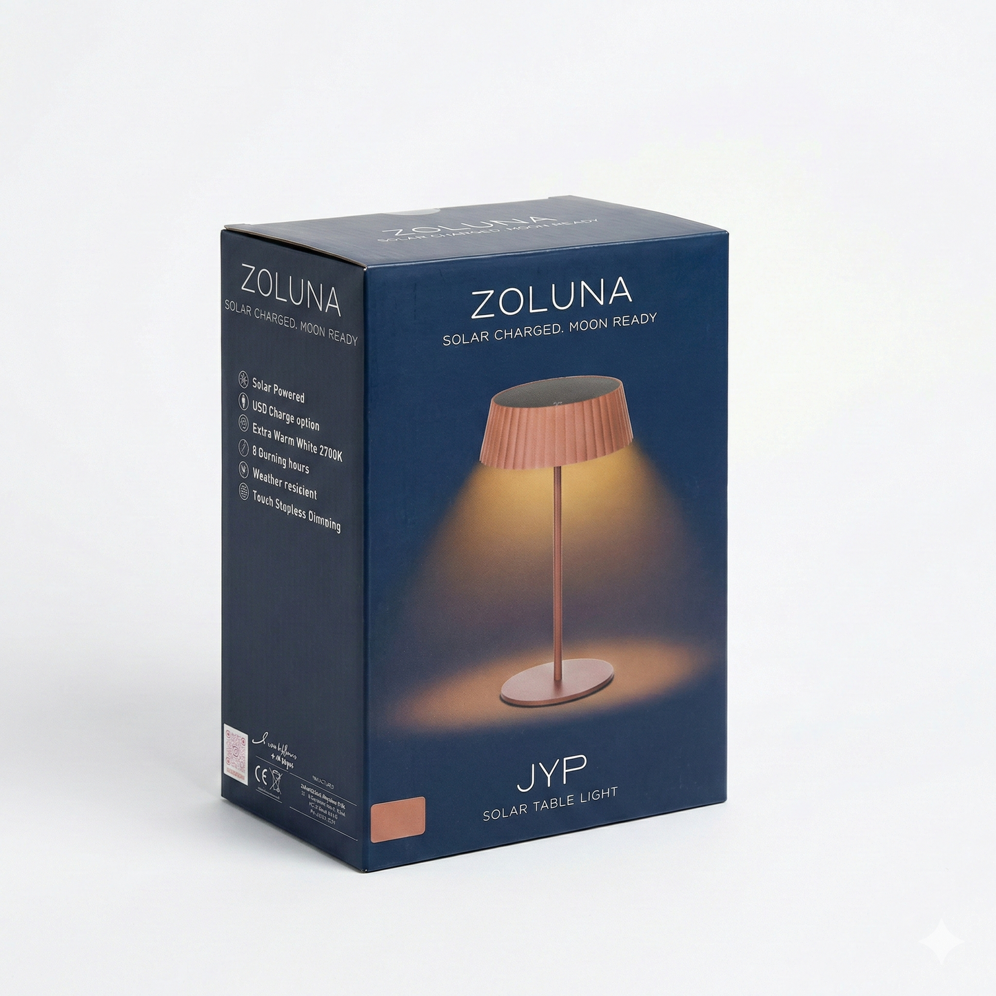Solar Table Lamp JYP Rusty Red - USB Rechargeable - Warm Light - 30 hours of light - Heavy