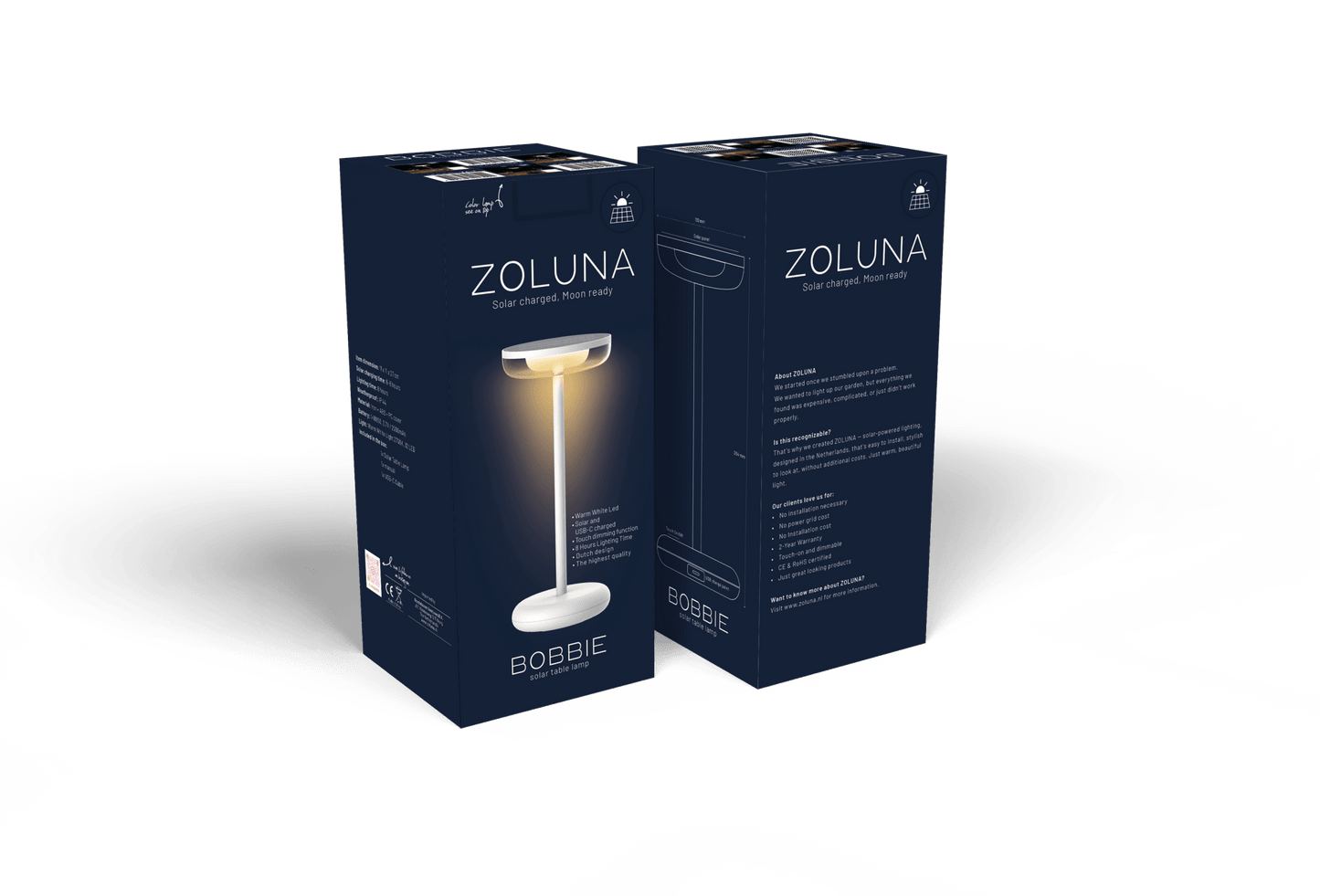 Solar Tafellamp Bobbie Zand | Touch Dimbaar - 8 branduren - USB laadoptie - extra warm wit - ZOLUNAZOLUNA