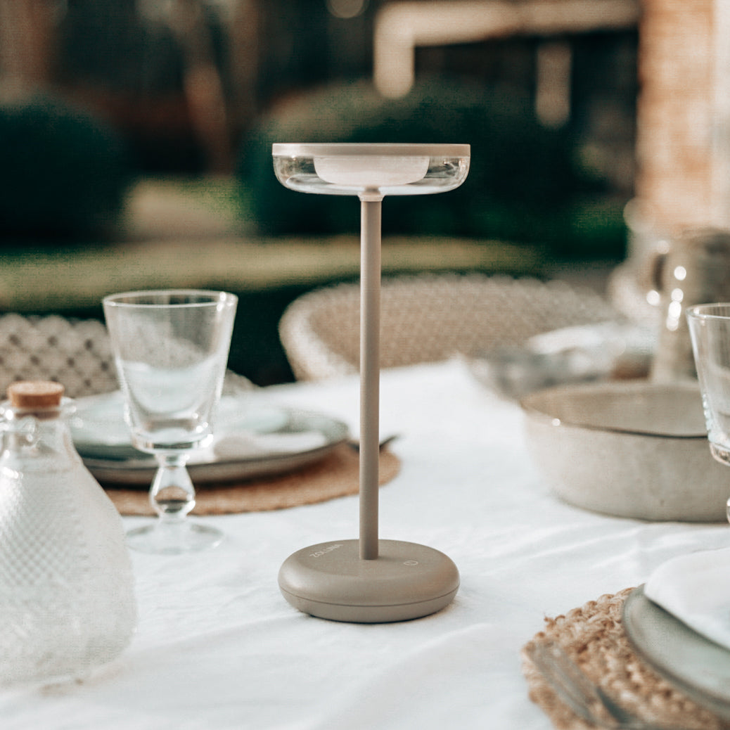 Solar Table Lamp Bobbie Cappuccino - USB Rechargeable