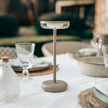 Solar Table Lamp Bobbie Cappuccino - USB Rechargeable