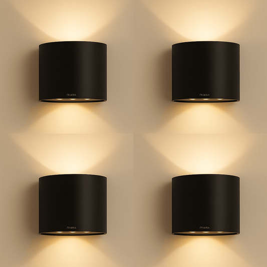 4x Solar Wall Light Marga Round - ZOLUNAZOLUNA