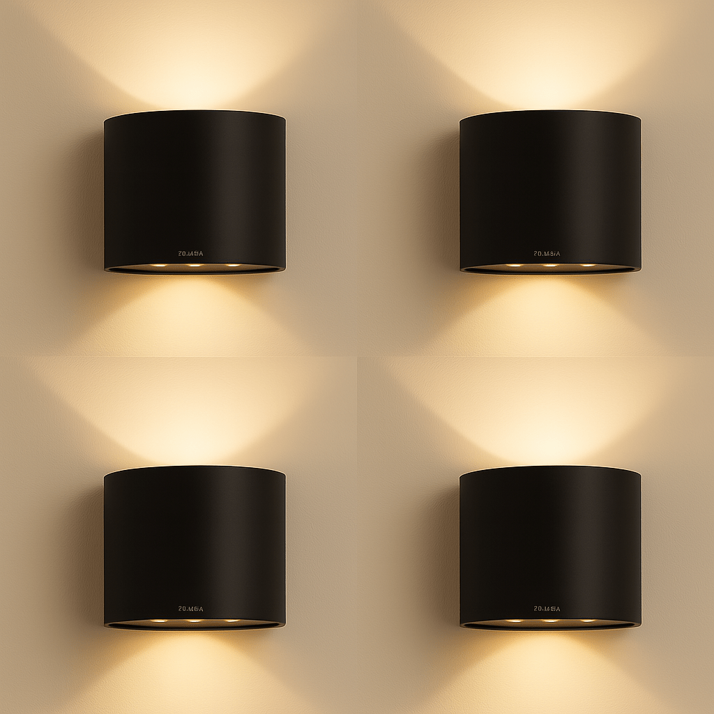 4x Solar Wall Light Marga Round - ZOLUNAZOLUNA
