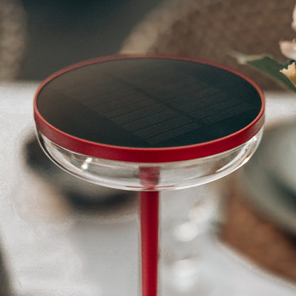 Solar table lamp Bobbie evening red - USB rechargeable