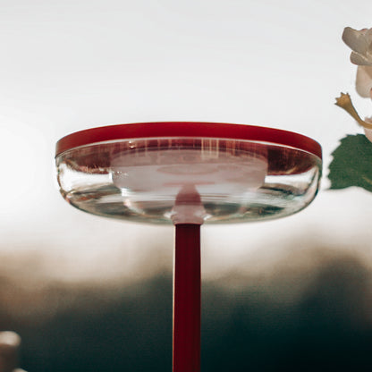 Solar table lamp Bobbie evening red - USB rechargeable