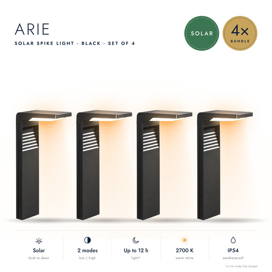4-Delige Set: Solar Priklamp ARIE