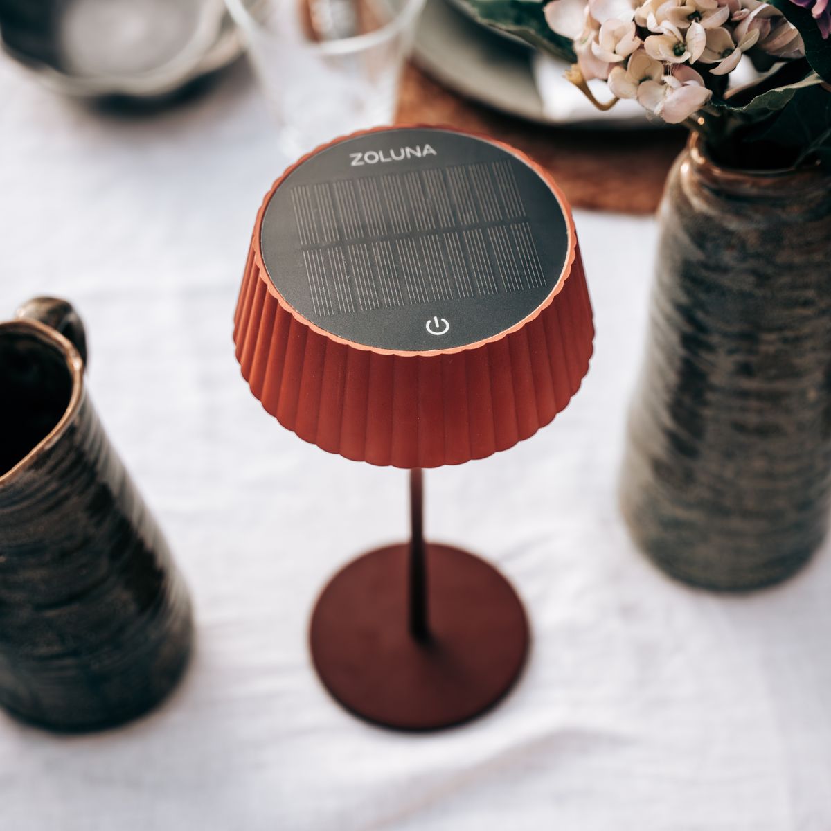 Solar Table Lamp JYP Rusty Red - USB Rechargeable - Warm Light - 30 hours of light - Heavy