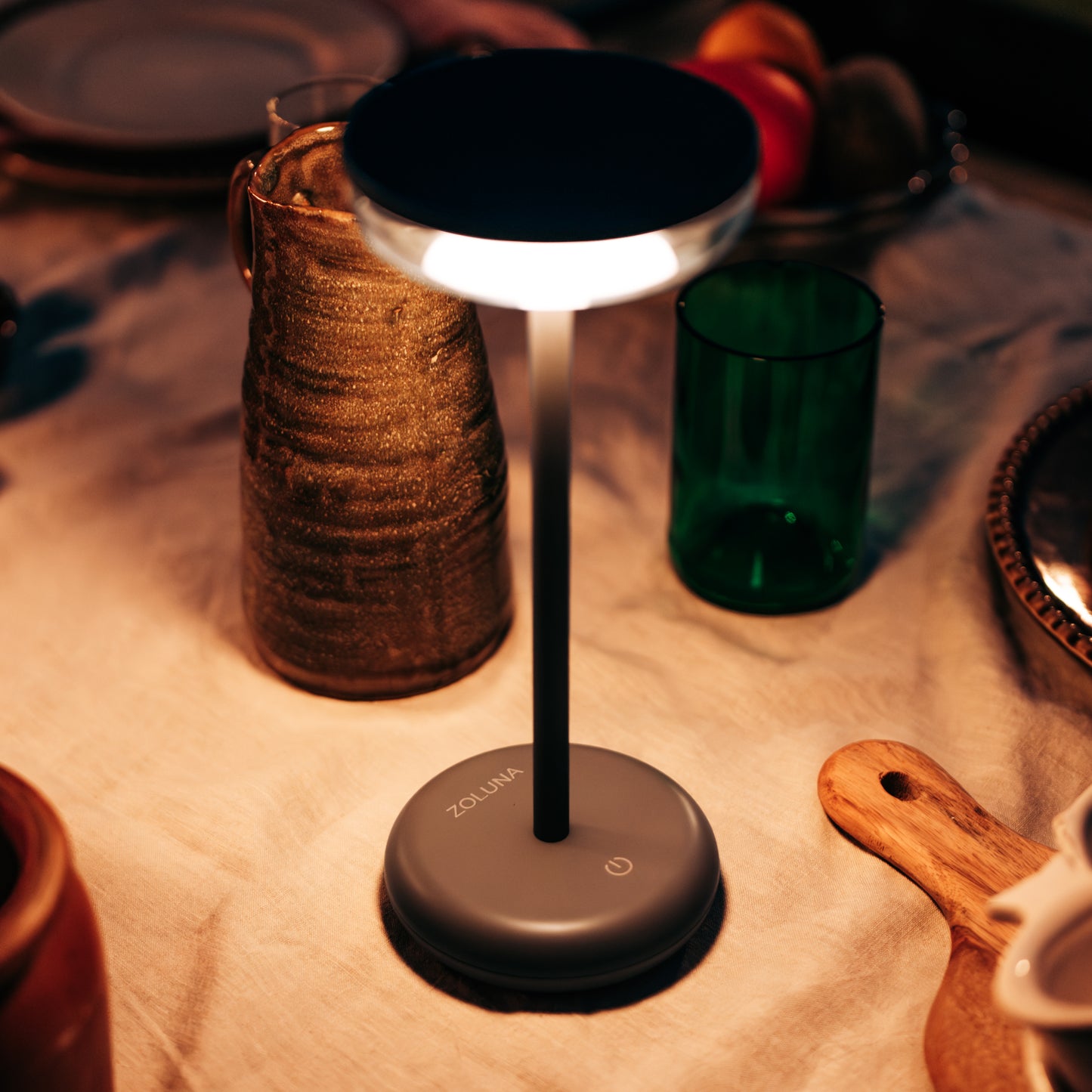 Solar Table Lamp Bobbie Cappuccino - USB Rechargeable