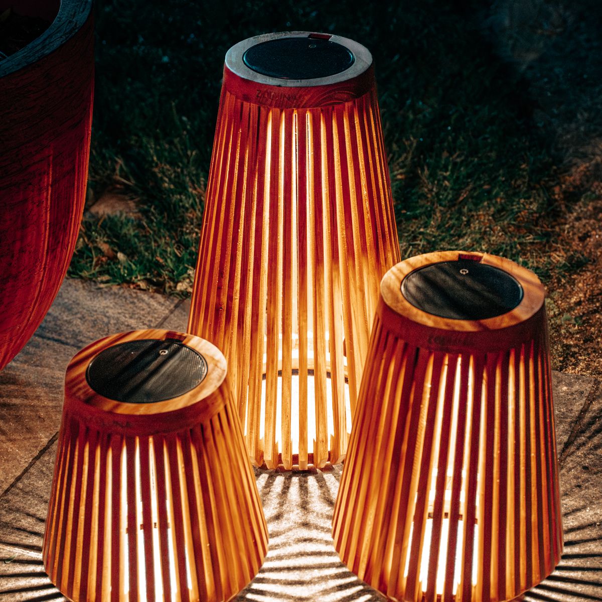 Solar Teak Lamp LON XL