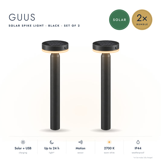 2-delige set: Solar Priklamp GUUS - Oplaadbaar
