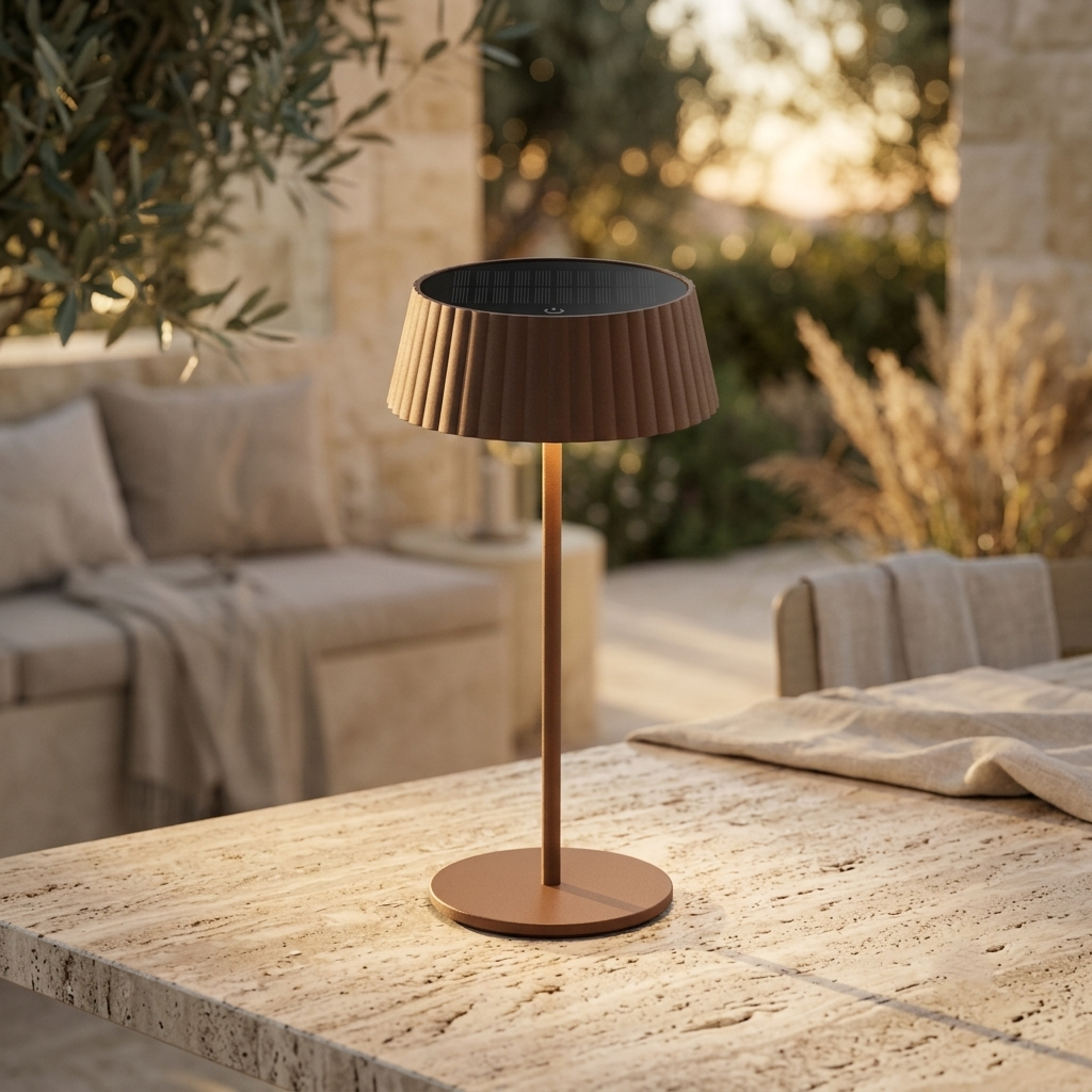 JYP Brown – Oplaadbare Solar Tafellamp met Dimfunctie