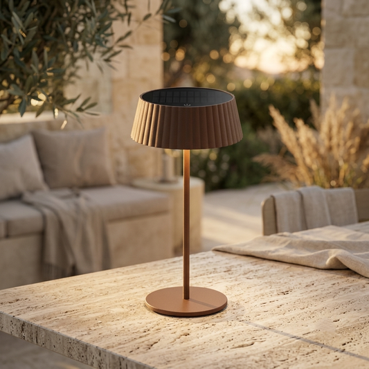 JYP Brown – Oplaadbare Solar Tafellamp met Dimfunctie