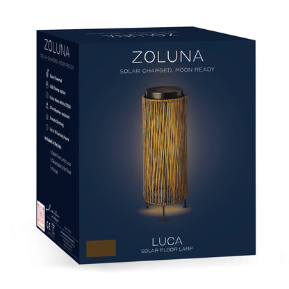 Lanterne solaire Luca Grande Chêne clair | Rechargeable par USB - Intensité variable - 30 heures d'autonomie