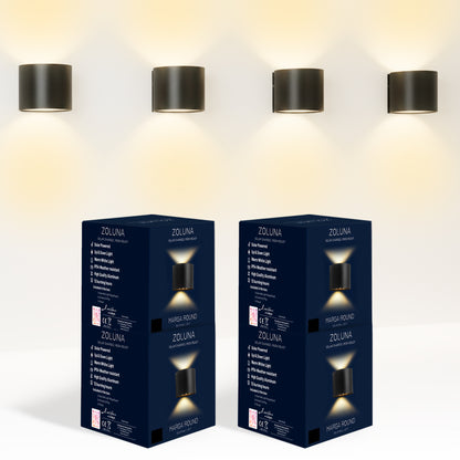 4x Solar Wandlamp Marga Round Bundle