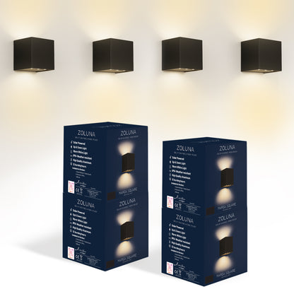 4x Solar Wandlamp Marga Square Bundle