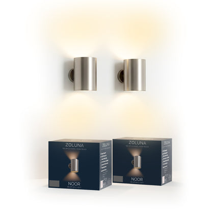 2x RVS Solar Wandlamp NOOR
