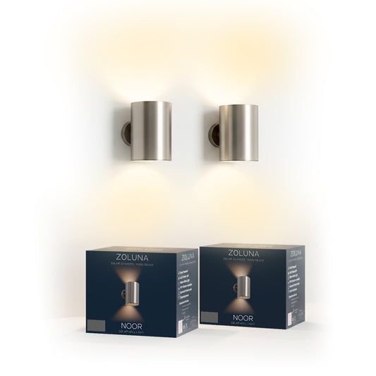 2x RVS Solar Wandlamp NOOR