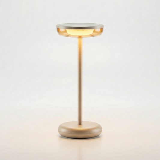 Solar Tafellamp Bobbie Zand | Touch Dimbaar - 8 branduren - USB laadoptie - extra warm wit