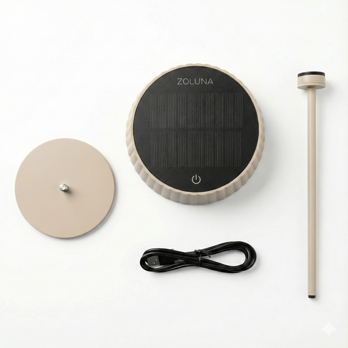 Solar Tafellamp JYP Zand - USB Oplaadbaar - Warm Licht - 30 branduren - Zwaar