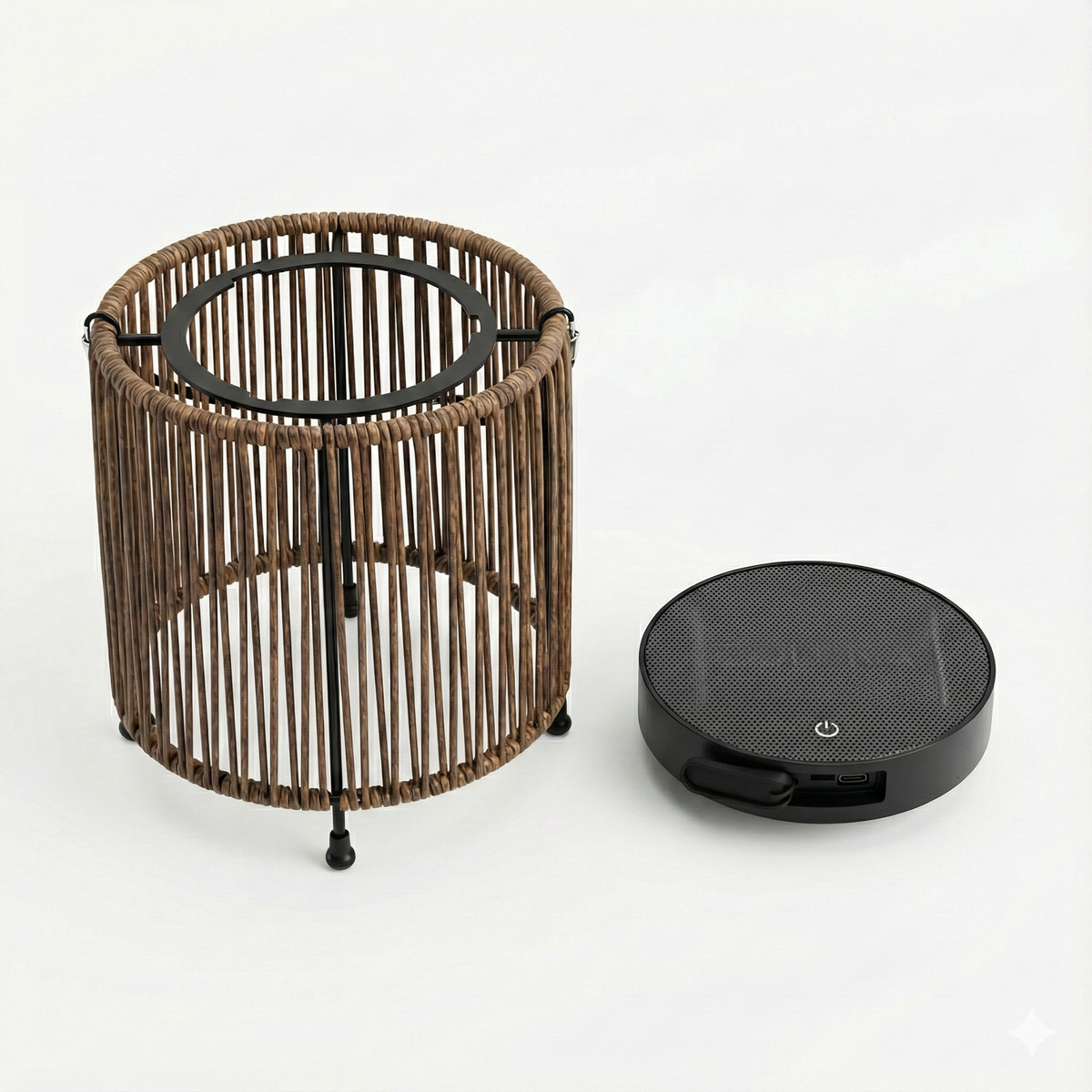 Solar Floor Lamp Luca Light Oak | USB Rechargeable - Dimmable - Up to 30 Hours Burn Time