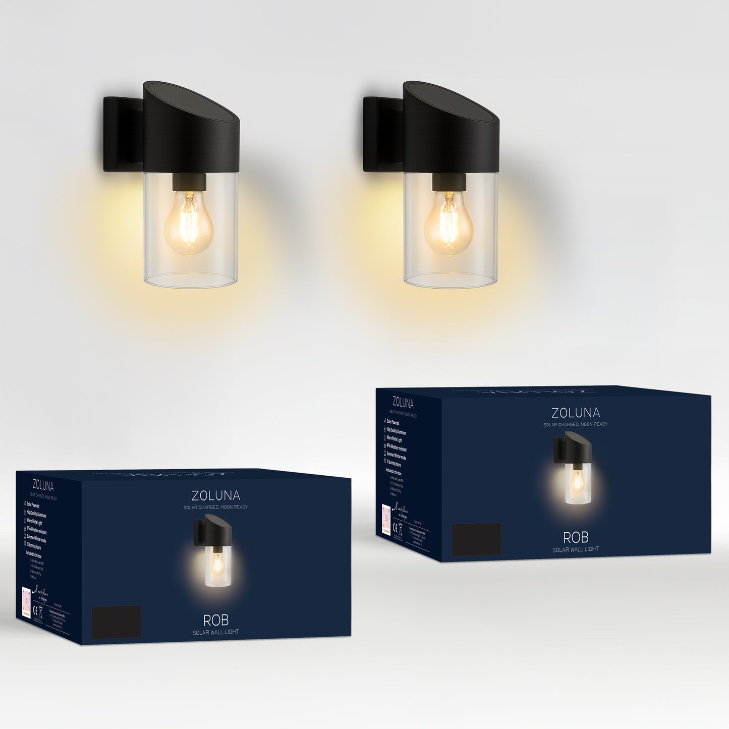 2x Solar Wandlamp ROB
