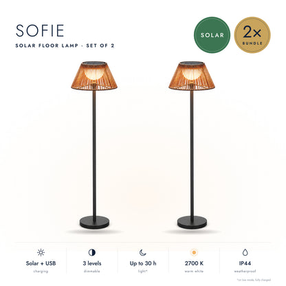 2-Delige Set: Solar Stalamp SOFIE - Afstandsbediening
