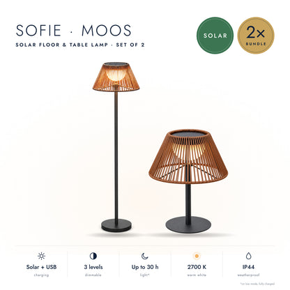 2-Delige Set: Solar Stalamp SOFIE & Tafellamp MOOS