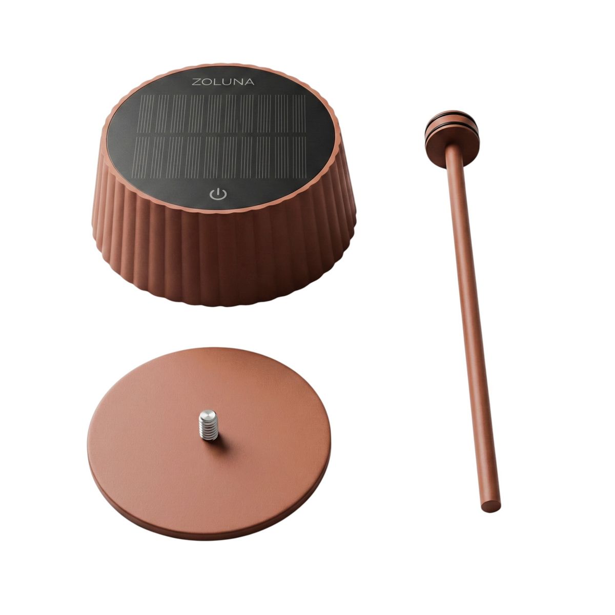 Solar Table Lamp JYP Rusty Red - USB Rechargeable - Warm Light - 30 hours of light - Heavy