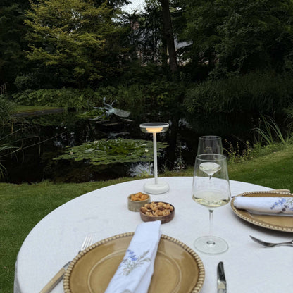 Solar Table Lamp Bobbie White | Touch Dimmable - up to 30 burning hours - USB charging option - extra warm white