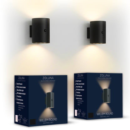 2x Solar Wandlamp Willem Rond