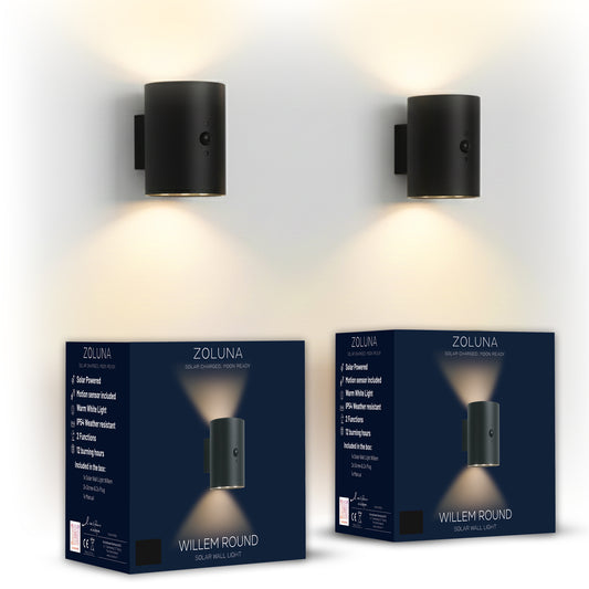 2x Solar Wandlamp Willem Rond
