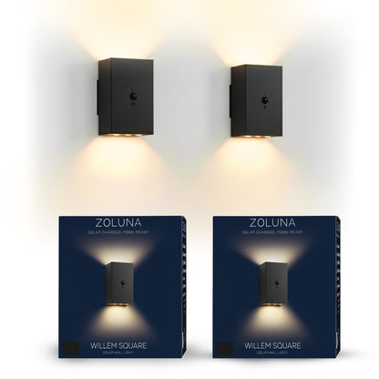 2x Solar Wandlamp Willem Vierkant