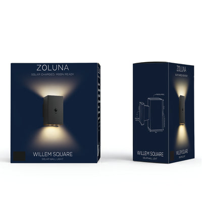 Willem Square Solar Wall Lamp | Motion Sensor - Warm White - 3 Functions