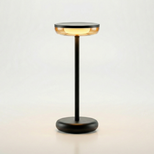 Solar Tafellamp Bobbie Zwart | Touch Dimbaar - 8 branduren - USB laadoptie - extra warm wit